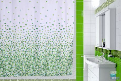 VERRAN Занавеска (штора) для ванной комнаты тканевая 180x180 см Mozaic VERRAN