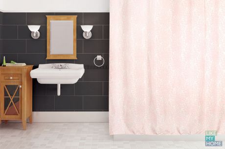 VERRAN Занавеска (штора) для ванной комнаты тканевая 180x180 см Petal VERRAN
