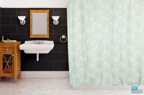 VERRAN Занавеска (штора) для ванной комнаты тканевая 180x180 см Petal VERRAN