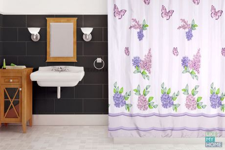VERRAN Занавеска (штора) для ванной комнаты тканевая 180x180 см Spring VERRAN