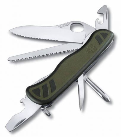 Нож перочинный Victorinox Military 0.8461.MWCH c фиксатором лезвия 10 функций зеленый
