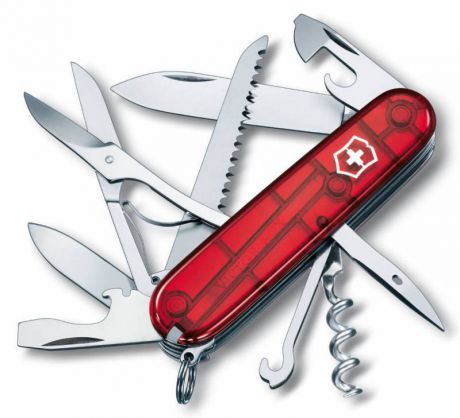 Нож перочинный Victorinox Huntsman 1.3713.T 91мм 15 функций полупрозрачный красный