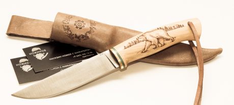 Нож Лиман, сталь D2, самшит, пирография