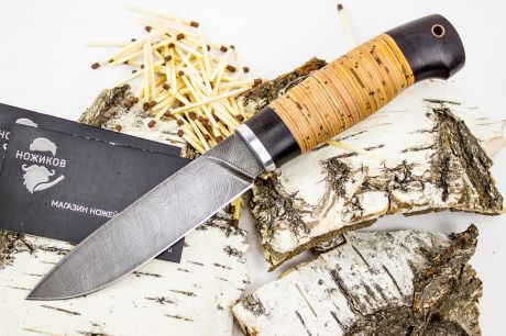 Нож Финский , дамасская сталь