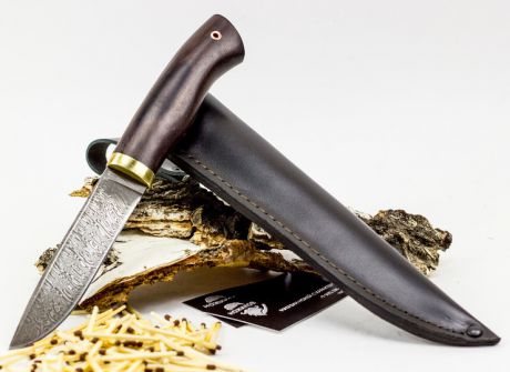 Нож Тайга, дамасская сталь