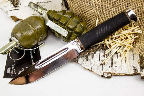 Нож Комбат-4, сталь 65х13, резина