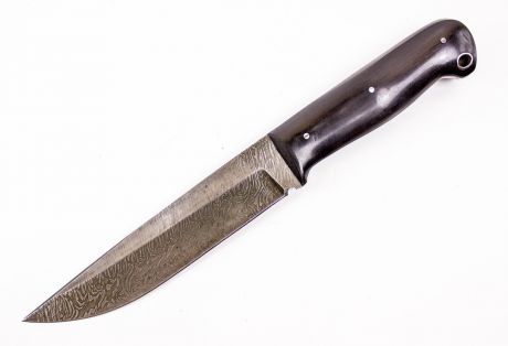 Цельнометаллический нож из дамаска Луч
