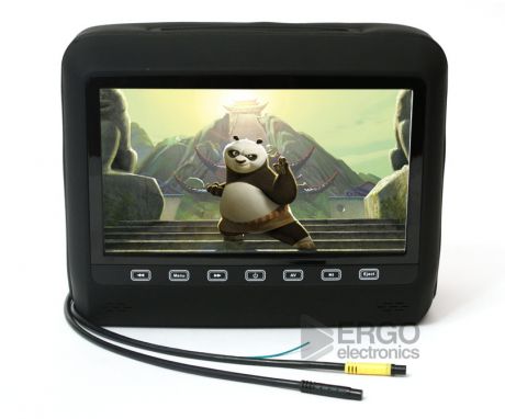 Подголовник со встроенным DVD плеером и LCD монитором 9" ERGO ER9HD (Черный)