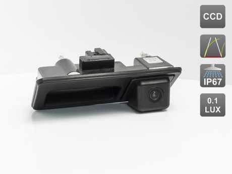CCD штатная камера заднего вида с динамической разметкой AVIS Electronics AVS326CPR (#003) для AUDI, VOLKSWAGEN, PORSCHE, интегрированная с ручкой багажника