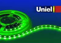 Светодиодная лента Uniel (04795) 5M зеленый 24W ULS-3528-60LED/m-8mm-IP20-DC12V-4,8W/m-5M-GREEN