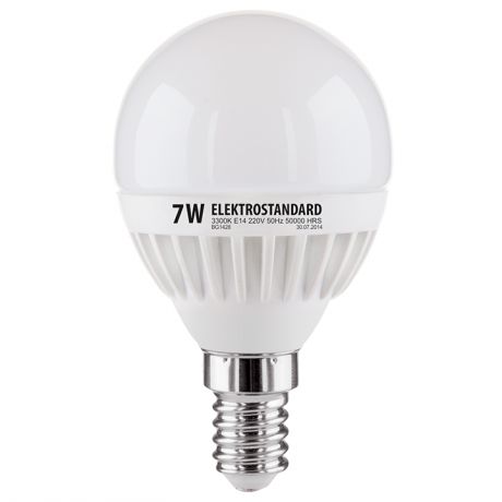 Лампа светодиодная E14 7W 3300K шар матовый mini 4690389061622