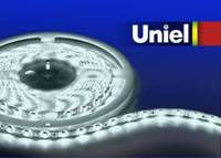 Светодиодная лента Uniel (07191) 5M холодный белый 24W ULS-3528-60LED/m-8mm-IP65-DC12V-4,8W/m-5M-DW