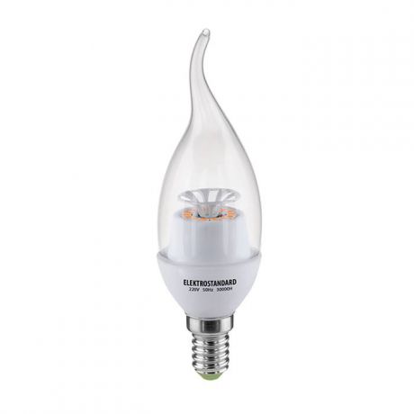 Лампа светодиодная 14SMD CR E14 4W 3300K свеча на ветру прозрачная 4690389054662
