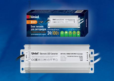 Блок питания для светодиодов Uniel (10589) 100W 4мА IP67 UET-VAJ-100B67