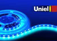 Светодиодная лента Uniel (04937) 5M синий 72W ULS-5050-60LED/m-10mm-IP33-DC12V-14,4W/m-5M-BLUE
