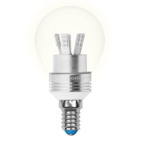 Лампа светодиодная (08007) E14 5W 3000K шар прозрачный LED-G45P-5W/WW/E14/CL ALC02SL
