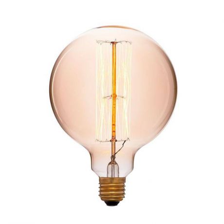 Лампа накаливания E27 40W шар золотой 052-016