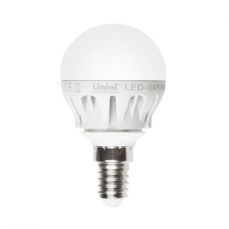 Лампа светодиодная (08138) E14 6W 4500K шар матовый LED-G45-6W/NW/E14/FR ALM01WH