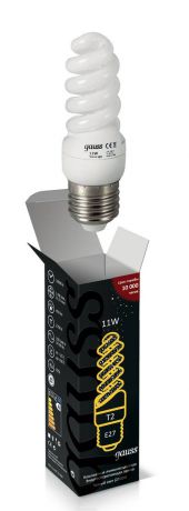 Лампа энергосберегающая E27 11W 2700K спираль T2 матовая 172111