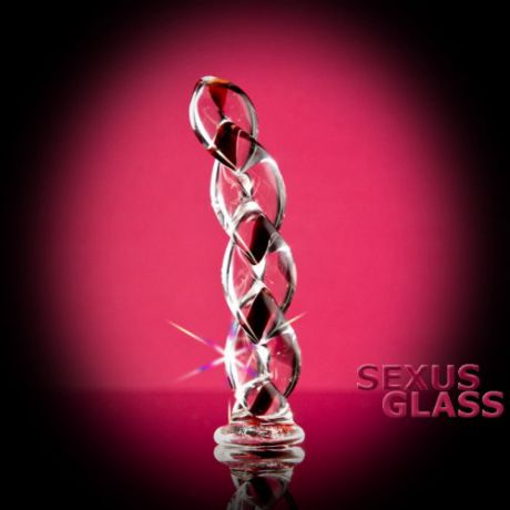 Фаллоимитатор Sexus Glass спиралевидный  - 18 см.