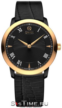 Qwill Женские золотые российские наручные часы Qwill 6050.01.02.1.51