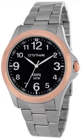 Спутник Мужские российские наручные часы Спутник М-996212/6 (черн.)