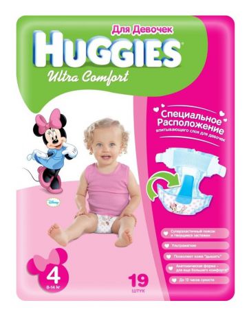 Huggies Ultra Comfort 4 для девочек