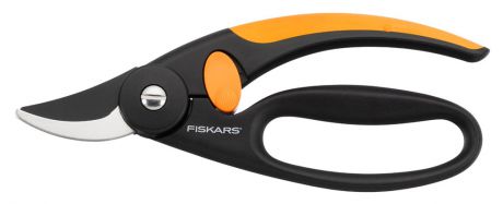 Fiskars P44 (111440) - плоскостной секатор с петлей для пальцев (Black/Orange)
