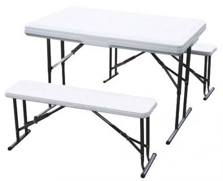 Green Glade (B113) - набор из складного стола и двух скамеек (White)