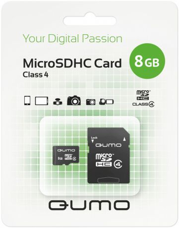 Qumo MicroSDHC 8Gb Class 4 Black