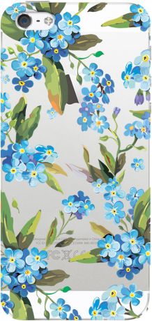 Deppa Art case для iPhone 5/5S/SE Flowers-Незабудка прозрачный