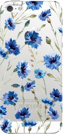 Deppa Art case для iPhone 5/5S/SE Flowers-Василек прозрачный